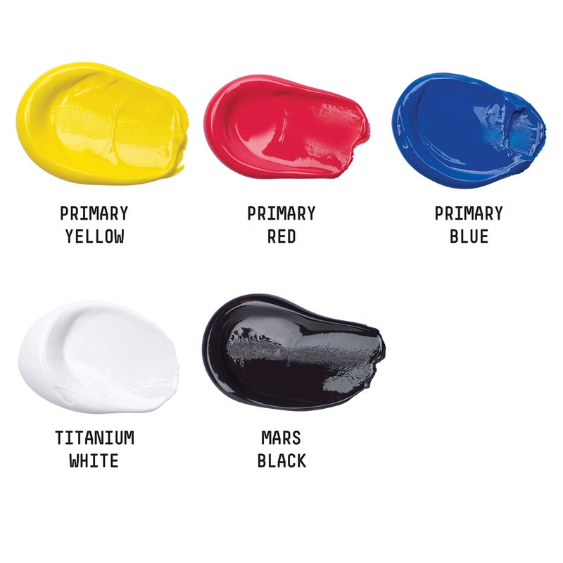 Liquitex BASICS Acrylic Paint Set, 5 x 75ml (2.4-oz) Tube Paint Set - Image 2